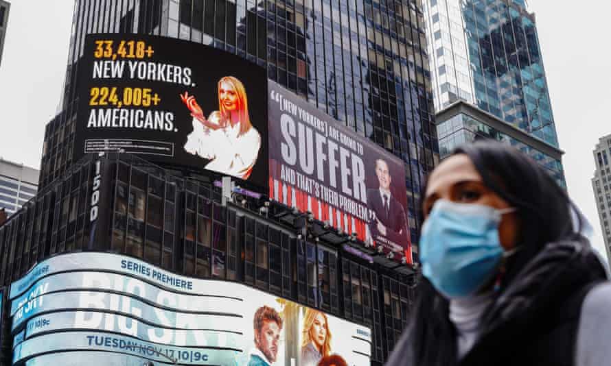 A Lincoln Project billboard in Times Square.