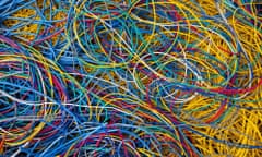 A pile of colourful cables