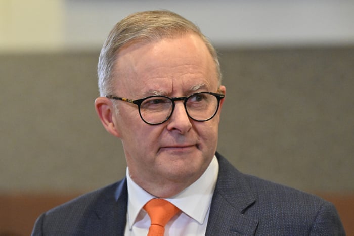 Anthony Albanese at the National Press Club in Canberra.