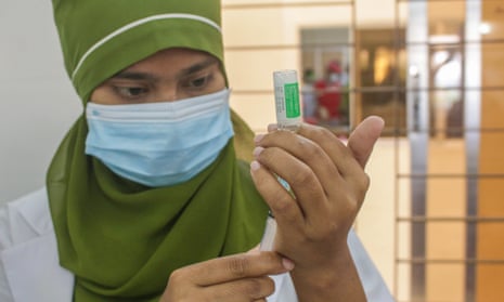 Covid-19 vaccination in Sylhet, Bangladesh, on 18 April.