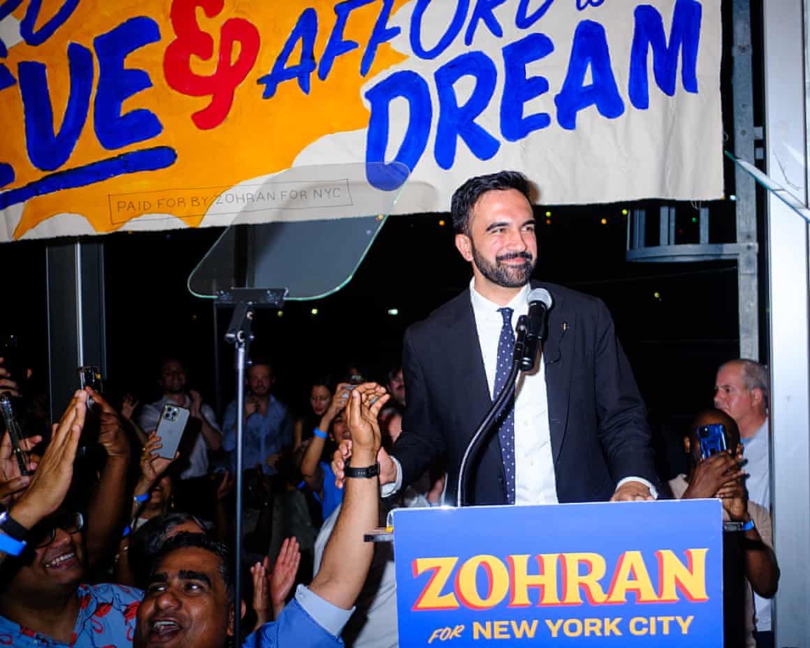 Zohran Mamdani at podium