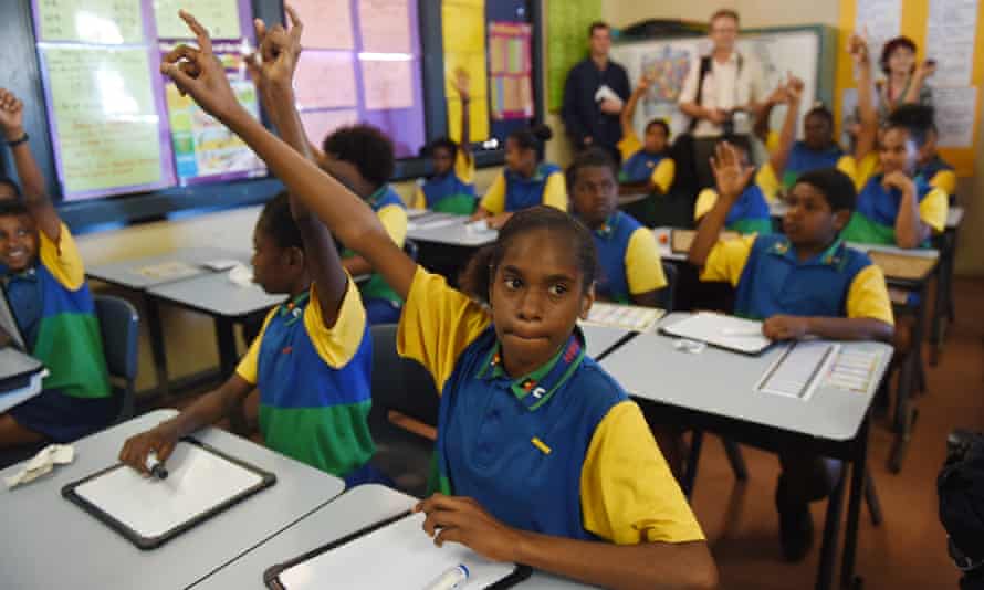Students at Bamaga Junior School in Bamaga on the Northern Peninsula in 2015.
