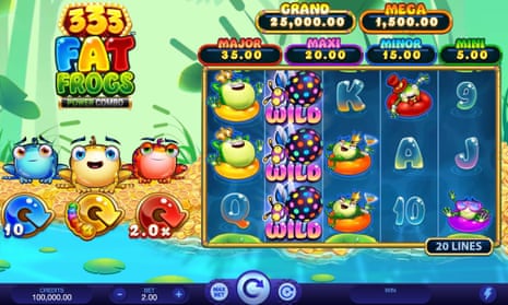 Cartoon imagery used in an online slot machine game run by 32Red.