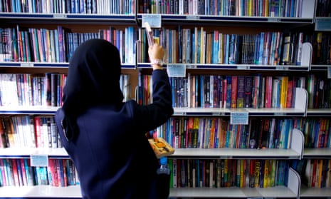 a pupil visiting a secondary school library.