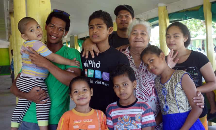 Losite (far right) with members of her family in Funafuti, Tuvalu.