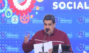 Venezuelan President Nicolas Maduro delivering a speech in Caracas