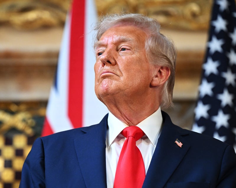 US president Donald Trump speaks during a joint press conference with British prime minister Keir Starmer