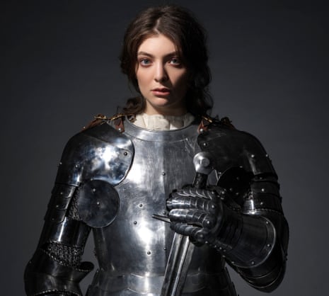 Lorde, singer-songwriter, wearing armour