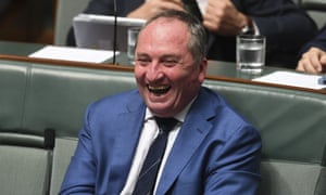 Barnaby Joyce reacts during question time in parliament