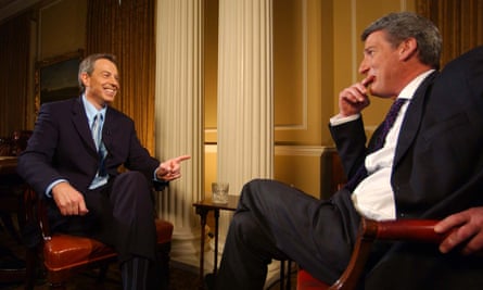 Jeremy Paxman interviewing Tony Blair on Newsnight, May 2002.