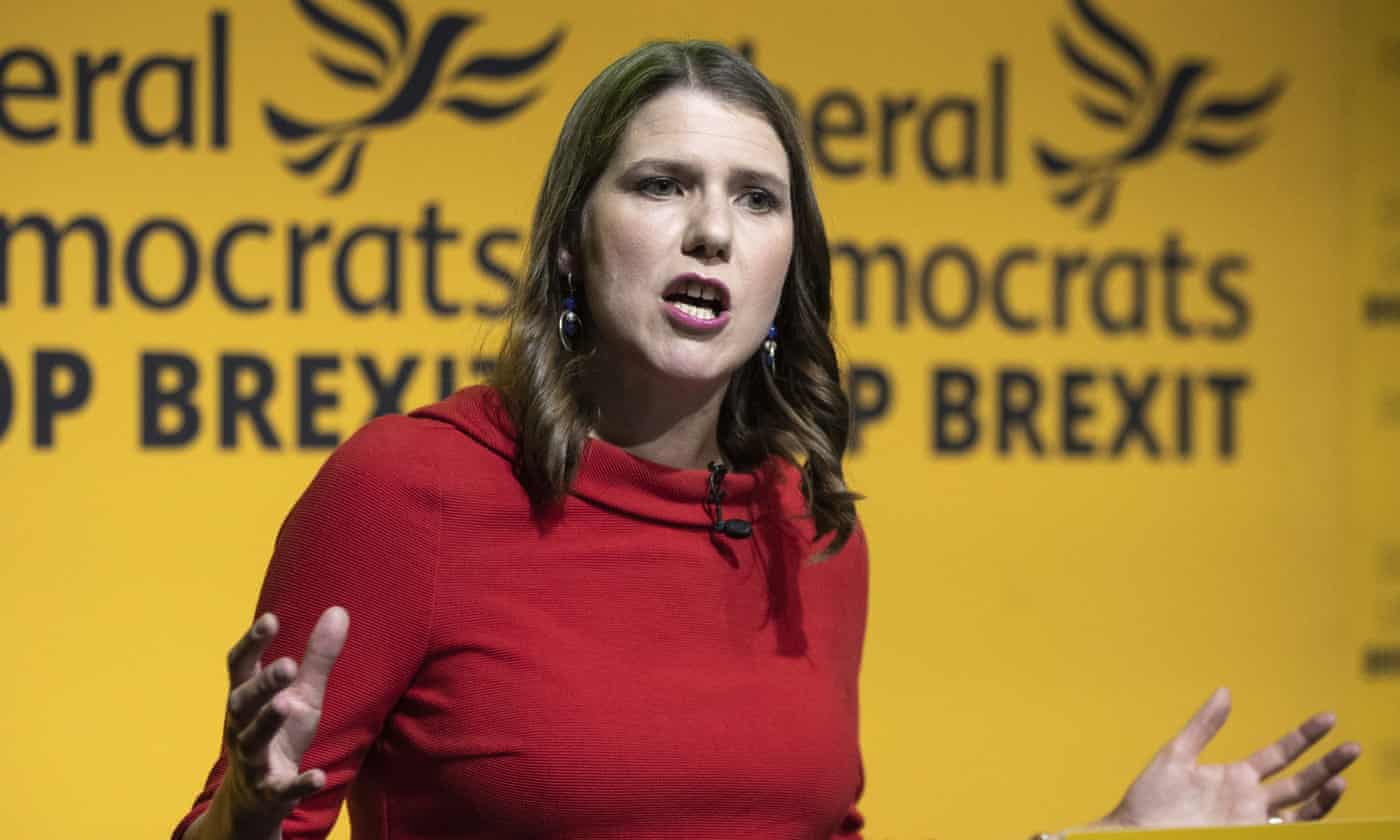 Jo Swinson makes a speech
