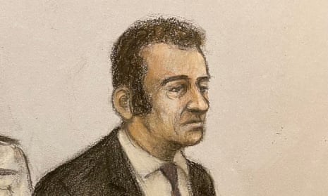 Court artist sketch of David Carrick appearing at Southwark crown court in London for sentencing.