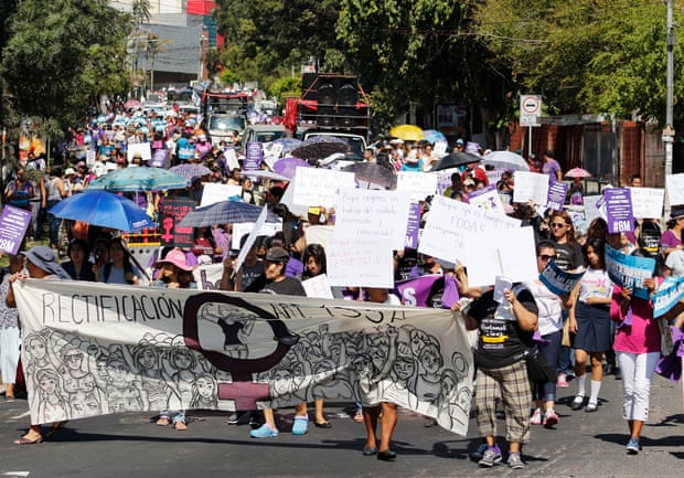Women protest in San Salvador on International Women’s Day, March 2017