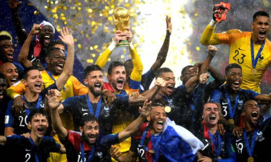 France celebrate after winning the 2018 World Cup