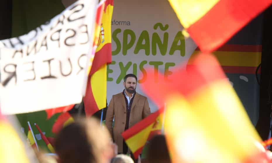 Santiago Abascal, leader of the Spanish far-right Vox party at a rally in Madrid in January.