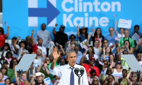 Barack Obama campaigns for Hillary Clinton