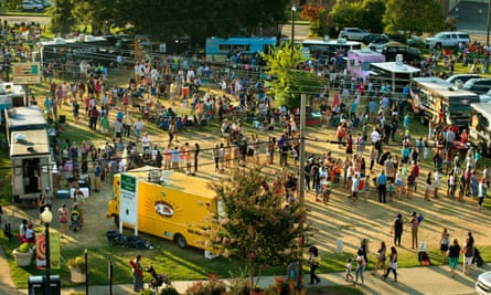 Food scene: every Friday there is a gathering of food trucks in the Dilworth neighborhood of Charlotte, NC.