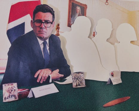 Artist's impression of Andy Burnham at the cabinet table