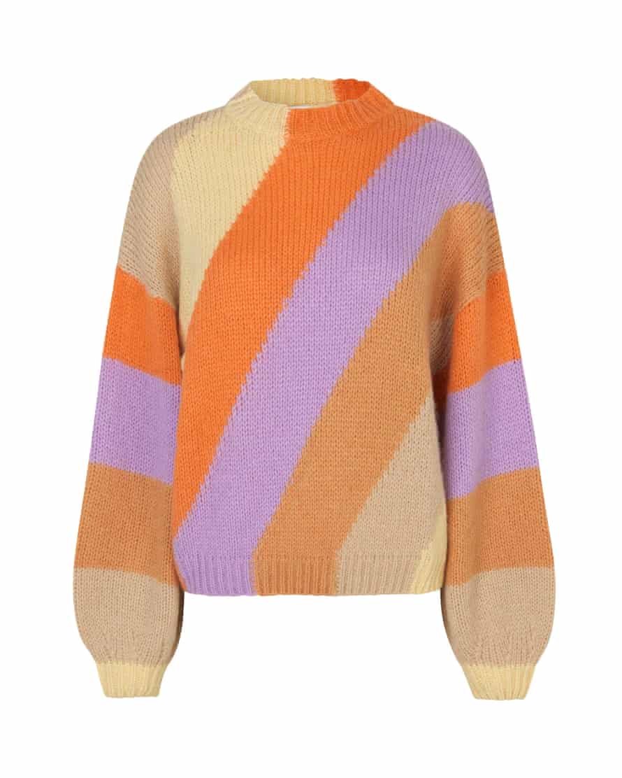 Stine Goya brown pastel colour purple orange cream striped jumper spring summer 2022 fashion trend