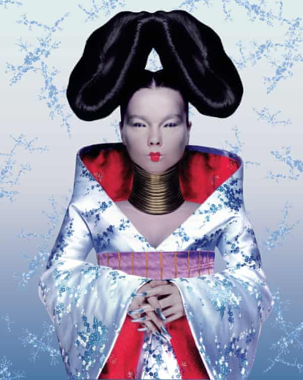 Björk in her Alexander McQueen kimono on the cover of Homogenic, 1997.