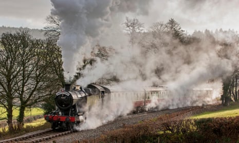 A Christmas special service on the Bodmin &amp; Wenford Steam Railway, Cornwall.