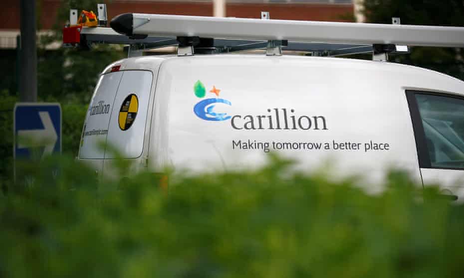 A Carillion sign on a van in Manchester