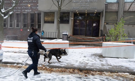 Snowy, police officer female with German shepherd, orange caution tape