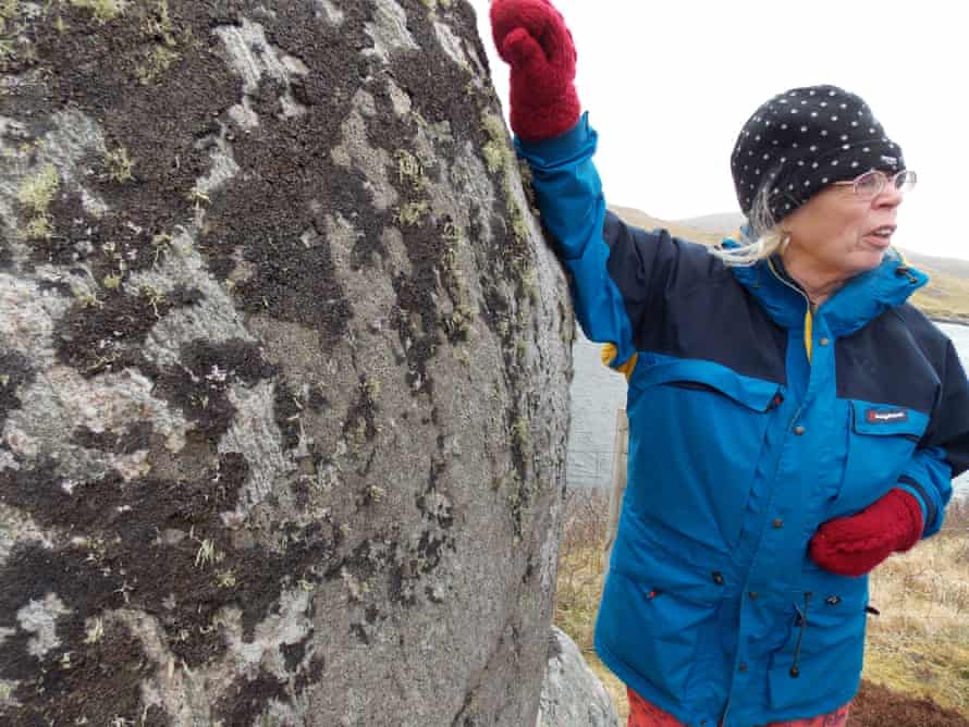 Margaret Curtis shared her enthusiasm for the ancient monuments of Lewis with an appreciative visiting public.