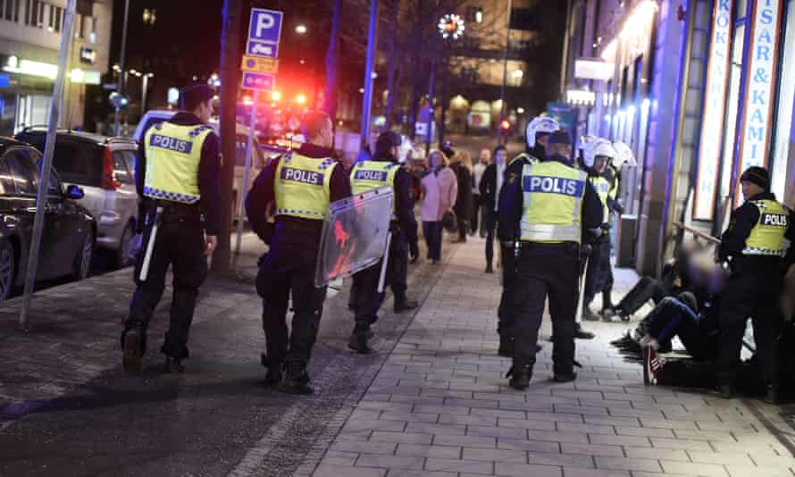 Swedish police detain suspects after migrants and refugees were targeted in Stockholm’s central station.