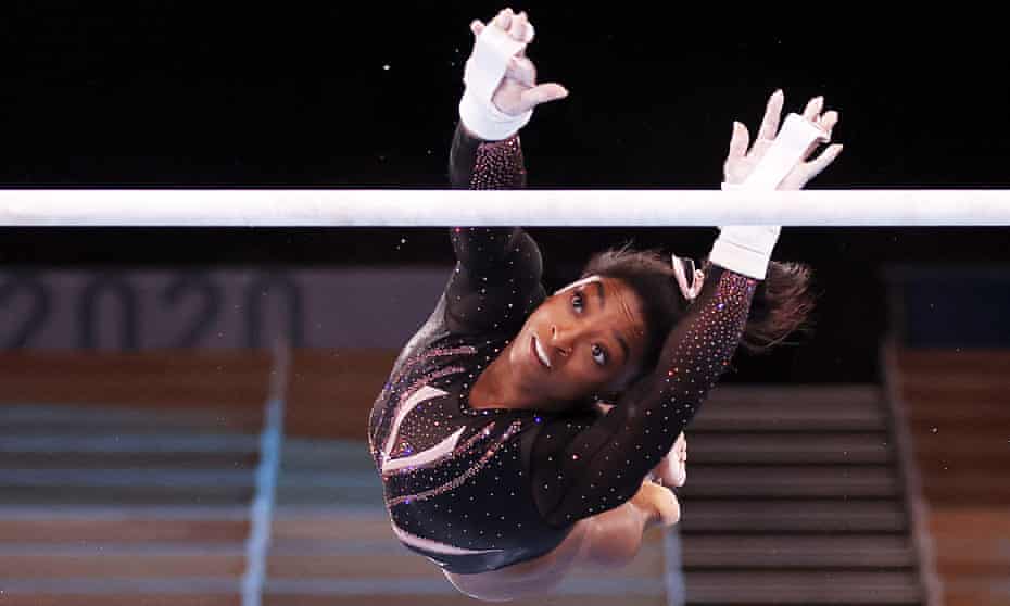 Simone Biles trains this week at Ariake Gymnastics Centre in Tokyo.