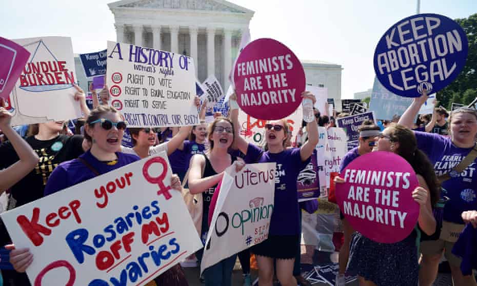 Abortion rights activists celebrate outside the supreme court in June 2016 after it struck down a Texas law restricting abortion clinics.