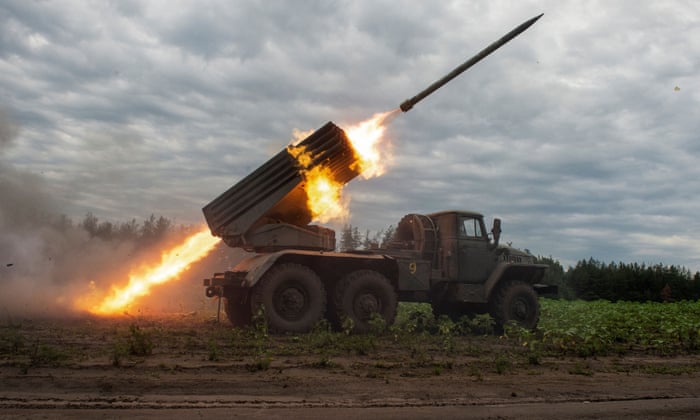 Russia’s attack on Ukraine continues, in Kharkiv regionUkrainian servicemen fire with a BM21 Grad multiple launch rocket system in a frontline in Kharkiv region, as Russia’s attack on Ukraine continues, Ukraine August 2, 2022. REUTERS/Sofiia Gatilova