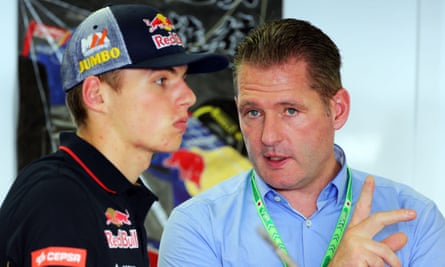 Max Verstappen with his father, Jos, in 2014