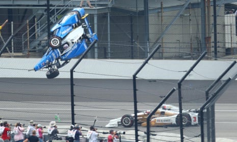 IndyCar driver walks away largely unharmed from horrible crash – video
