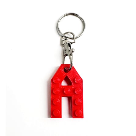 Tiny Lego Style Letter Keyring by Made Happy