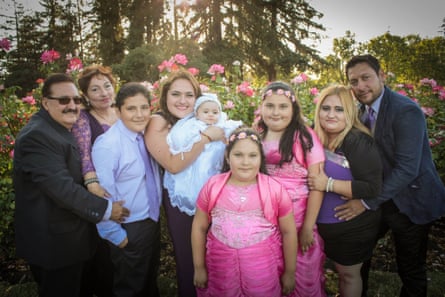Keyla Salazar, third from right, was one of the victims of the Gilroy garlic festival mass shooting. Also pictured, from left, David Pimentel (Keyla’s grandfather), Betzabe Vargas (Keyla’s grandma), Giordano Pimentel (Keyla’s uncle), Katiuska Pimentel Vargas (Keyla’s aunt), Dasha Lopez, Lyann Salazar (Keyla’s sister), Lorena Pimentel (Keyla’s mother) and Eduardo Lopez.