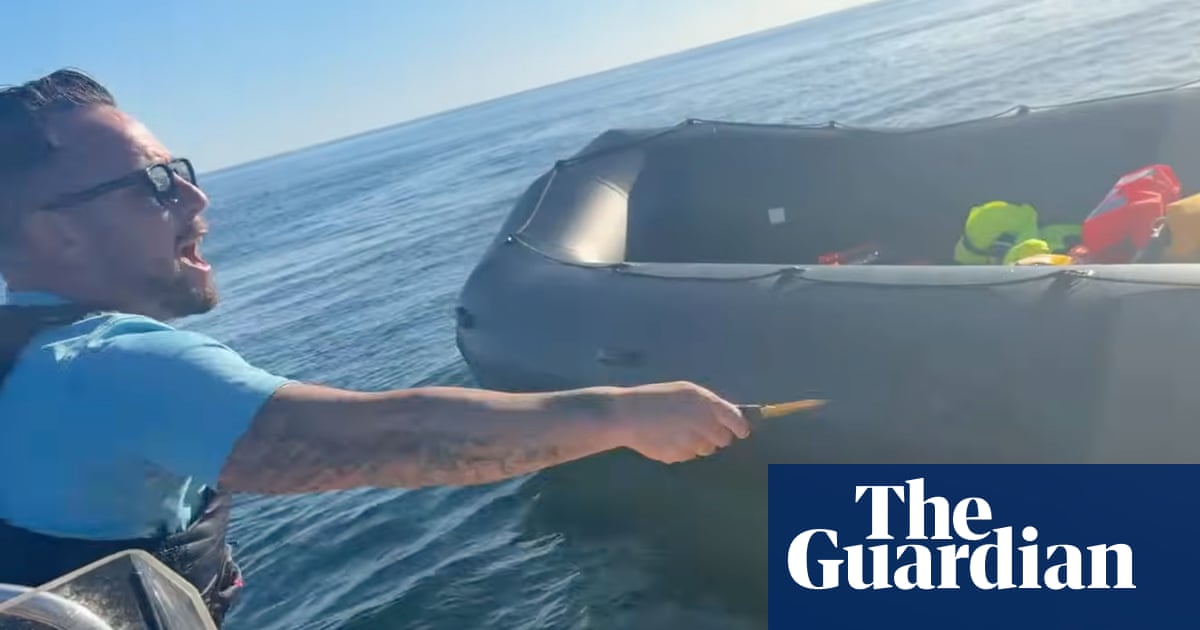 Far-right activist Daniel Thomas slashes dinghy in Channel with blade while rescue worker onboard