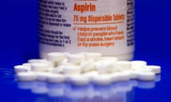 Aspirin tablets and an aspirin bottle.