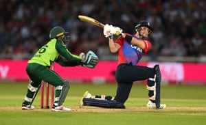Liam Livingstone goes for a magnificent 103.