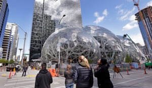 The Amazon Spheres, added to the Amazon campus in downtown Seattle, are Eden Project-style biodomes.
