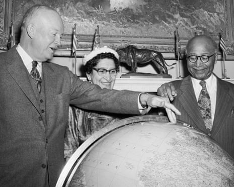 Matthew Henson, right, at the White House in 1954 with his wife, and President Dwight Eisenhower.