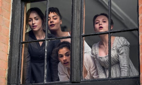 Dakota Johnson, left, plays Anne Elliot in the Netflix adaptation of Persuasion, released this month.