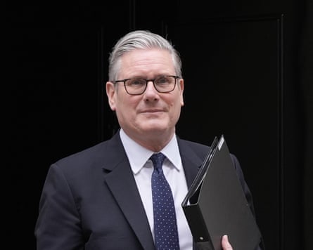 Keir Starmer standing outside No 10 Downing Street