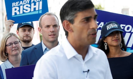 Dominic Raab at Conservative leadership election event in Eastbourne, where he was supporting Rishi Sunak.