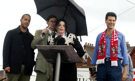 David Blaine (left), Michael Jackson and Uri Geller paraded at Exeter