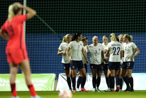 Norway equalise after sloppy play at the back for England.