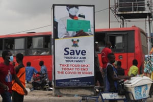 A campaign ad for Covid-19 vaccination in Lagos, Nigeria.