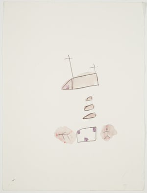 Heba’s drawing of a helicopter gunship dropping barrel bombs