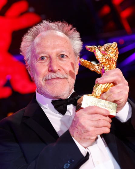 Nicolas Philibert with his Golden Bear for On the Adamant at Berlin film festival.