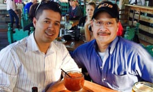 Patrick Zamarripa, one of the police officers shot dead in Dallas, Texas, pictured with his father Rick Zamarripa